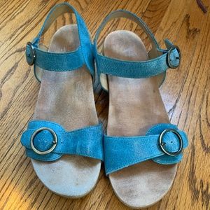 Dansko Mabel Blue Leather Sandals
